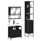 vidaXL Ensemble de meubles de salle de bain avec étagère 3 pcs Bois d'ingénierie Moderne Compact
