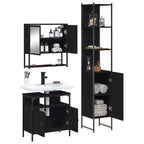 vidaXL Ensemble de meubles de salle de bain avec étagère 3 pcs Bois d'ingénierie Moderne Compact