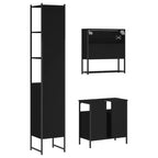 vidaXL Ensemble de meubles de salle de bain avec étagère 3 pcs Bois d'ingénierie Moderne Compact