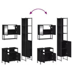 vidaXL Ensemble de meubles de salle de bain avec étagère 3 pcs Bois d'ingénierie Moderne Compact