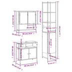 vidaXL Ensemble de meubles de salle de bain avec étagère 3 pcs Bois d'ingénierie Moderne Compact