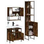 vidaXL Ensemble de meubles de salle de bain avec étagère 3 pcs Bois d'ingénierie Moderne Compact