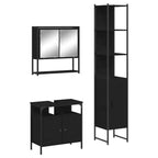 vidaXL Ensemble de meubles de salle de bain avec étagère 3 pcs Bois d'ingénierie Moderne Compact