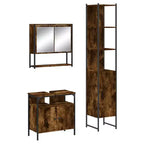vidaXL Bathroom Furniture Set with Shelf 3 pcs Engineered Wood Modern Compact