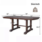 GDF Studio Vaughn, table de salle à manger extensible de 152-198 cm avec rallonge amovible, grande table extensible pour 4 à 8 personnes