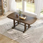 GDF Studio Vaughn, table de salle à manger extensible de 152-198 cm avec rallonge amovible, grande table extensible pour 4 à 8 personnes