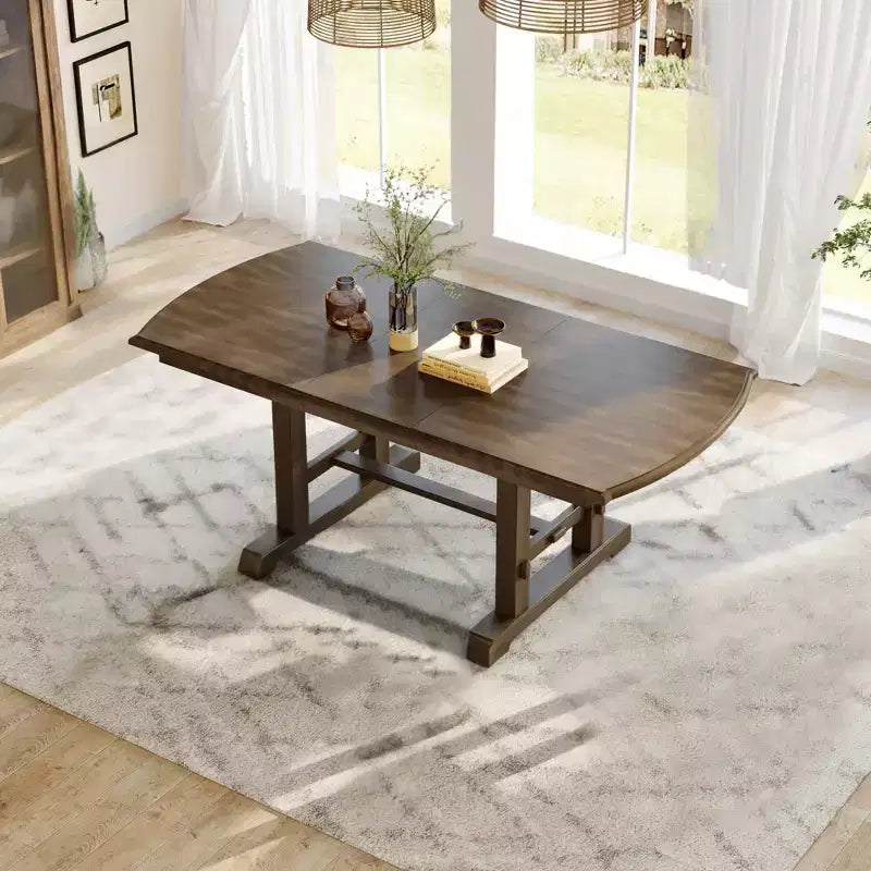 GDF Studio Vaughn, table de salle à manger extensible de 152-198 cm avec rallonge amovible, grande table extensible pour 4 à 8 personnes