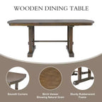 GDF Studio Vaughn, table de salle à manger extensible de 152-198 cm avec rallonge amovible, grande table extensible pour 4 à 8 personnes