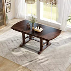 GDF Studio Vaughn, table de salle à manger extensible de 152-198 cm avec rallonge amovible, grande table extensible pour 4 à 8 personnes