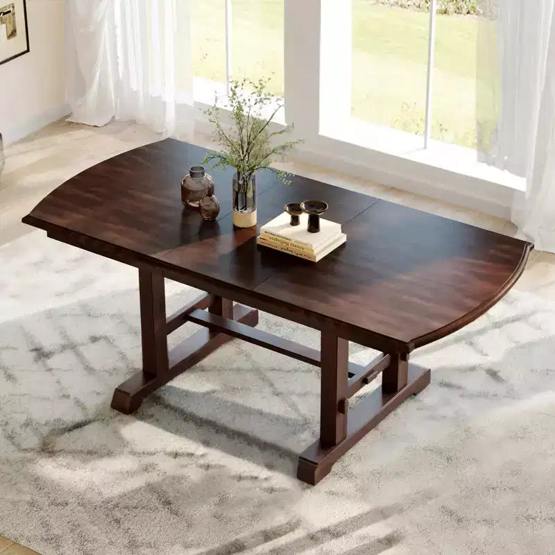 GDF Studio Vaughn, table de salle à manger extensible de 152-198 cm avec rallonge amovible, grande table extensible pour 4 à 8 personnes