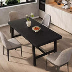 Table à manger industrielle pour 4 à 6 personnes, table de cuisine longue de 160 cm avec plateau en bois, cadre métallique robuste et finition marron rustique – table rectangulaire pour 4 places