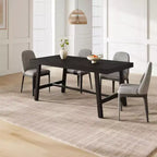 Table à manger industrielle pour 4 à 6 personnes, table de cuisine longue de 160 cm avec plateau en bois, cadre métallique robuste et finition marron rustique – table rectangulaire pour 4 places