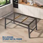 Table à manger industrielle pour 4 à 6 personnes, table de cuisine longue de 160 cm avec plateau en bois, cadre métallique robuste et finition marron rustique – table rectangulaire pour 4 places