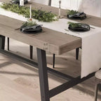 Table à manger industrielle pour 4 à 6 personnes, table de cuisine longue de 160 cm avec plateau en bois, cadre métallique robuste et finition marron rustique – table rectangulaire pour 4 places