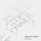 Table à manger industrielle pour 4 à 6 personnes, table de cuisine longue de 160 cm avec plateau en bois, cadre métallique robuste et finition marron rustique – table rectangulaire pour 4 places