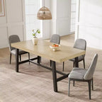 Table à manger industrielle pour 4 à 6 personnes, table de cuisine longue de 160 cm avec plateau en bois, cadre métallique robuste et finition marron rustique – table rectangulaire pour 4 places