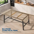 Table à manger industrielle pour 4 à 6 personnes, table de cuisine longue de 160 cm avec plateau en bois, cadre métallique robuste et finition marron rustique – table rectangulaire pour 4 places