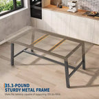 Table à manger industrielle pour 4 à 6 personnes, table de cuisine longue de 160 cm avec plateau en bois, cadre métallique robuste et finition marron rustique – table rectangulaire pour 4 places