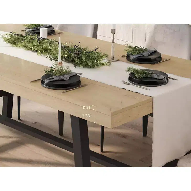 Table à manger industrielle pour 4 à 6 personnes, table de cuisine longue de 160 cm avec plateau en bois, cadre métallique robuste et finition marron rustique – table rectangulaire pour 4 places