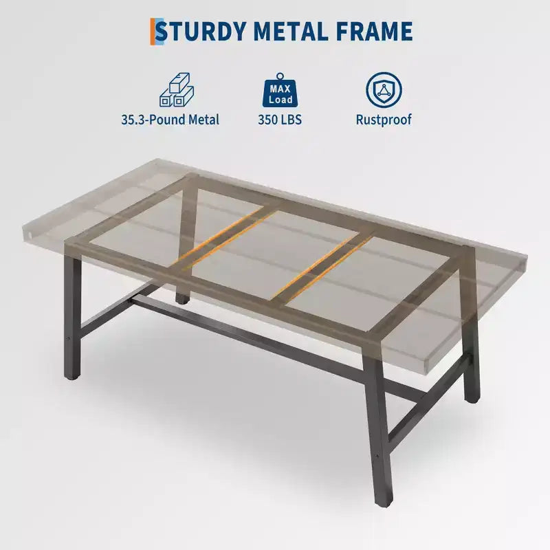 Table à manger industrielle pour 4 à 6 personnes, table de cuisine longue de 160 cm avec plateau en bois, cadre métallique robuste et finition marron rustique – table rectangulaire pour 4 places