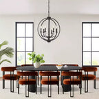 Ensemble de table à manger extensible 47-83 pour 8, table noire et 8 fauteuils en velours avec pieds en métal élégants, idéal pour les réceptions - Panipeachy