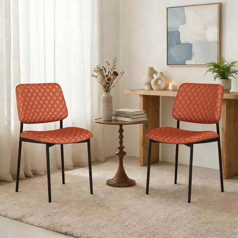 TYBOATLE Chaises de Salle à Manger Mid-Century, Lot de 2, Chaises de Cuisine en Cuir PU capitonné avec Dossier en Bois Courbé, Chaises d'Appoint Industrielles Rembourrées