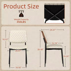 TYBOATLE Chaises de Salle à Manger Mid-Century, Lot de 2, Chaises de Cuisine en Cuir PU capitonné avec Dossier en Bois Courbé, Chaises d'Appoint Industrielles Rembourrées