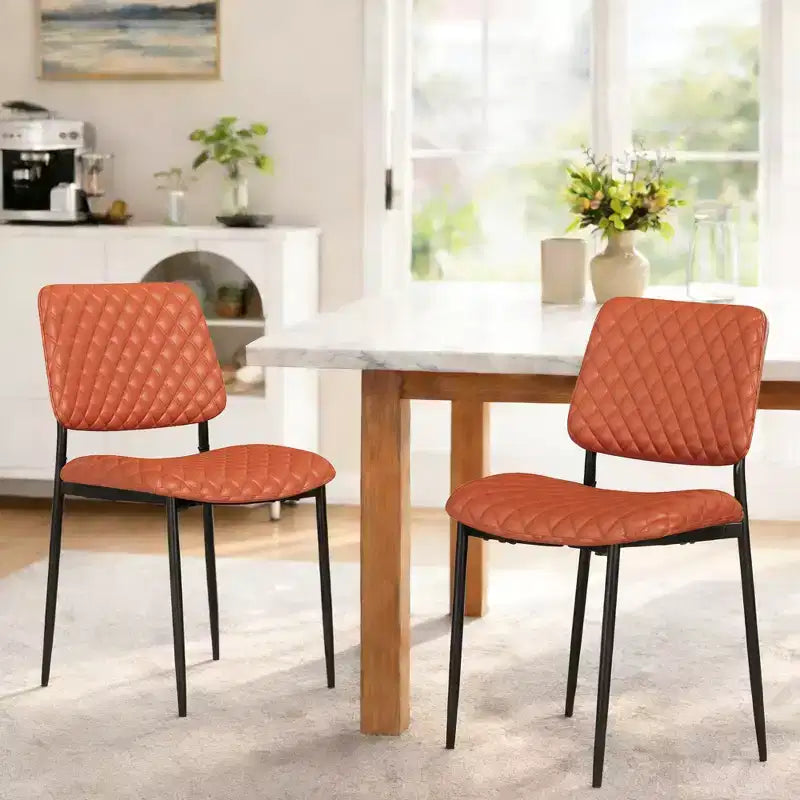 TYBOATLE Chaises de Salle à Manger Mid-Century, Lot de 2, Chaises de Cuisine en Cuir PU capitonné avec Dossier en Bois Courbé, Chaises d'Appoint Industrielles Rembourrées