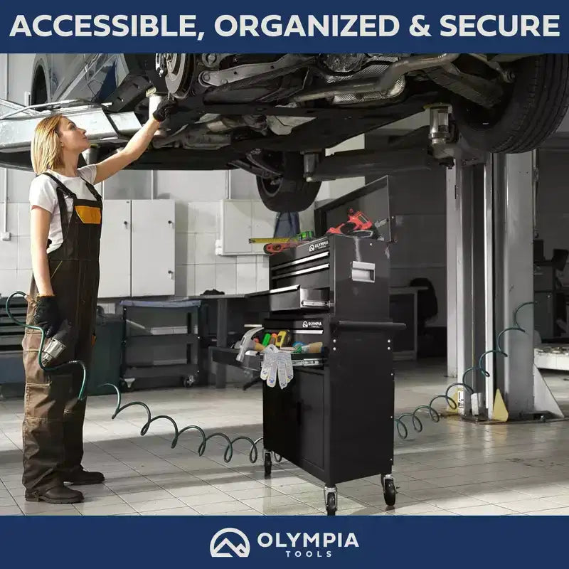 Servante à roulettes Olympia Tools 20 pouces avec 5 tiroirs, rangement verrouillable