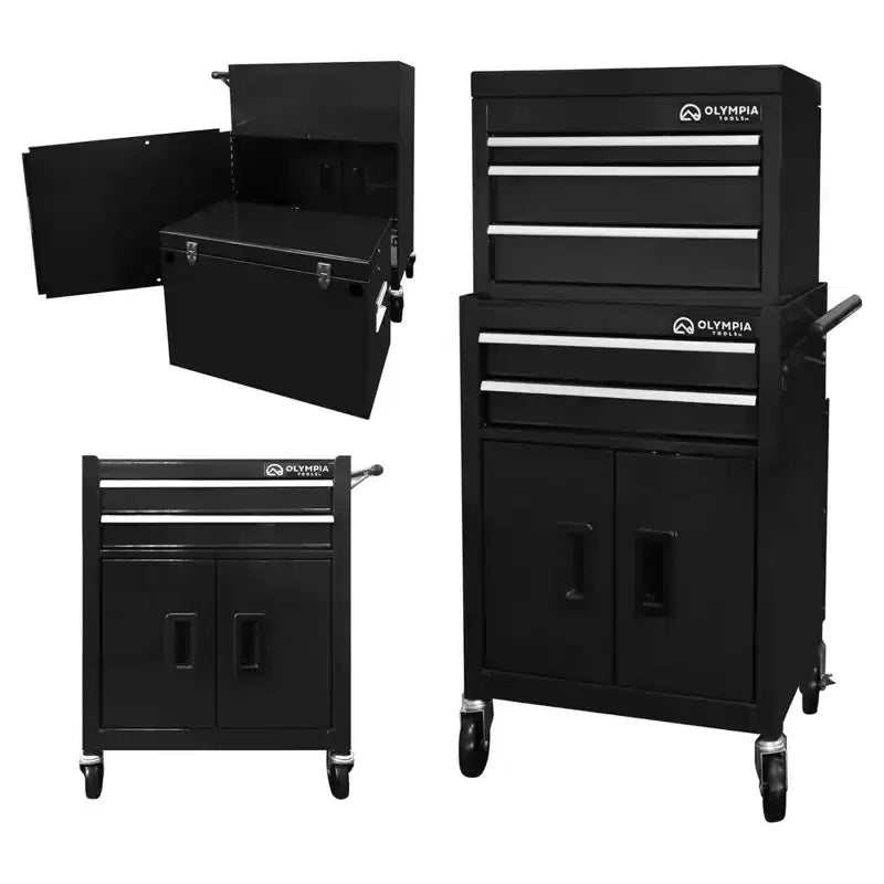 Servante à roulettes Olympia Tools 20 pouces avec 5 tiroirs, rangement verrouillable