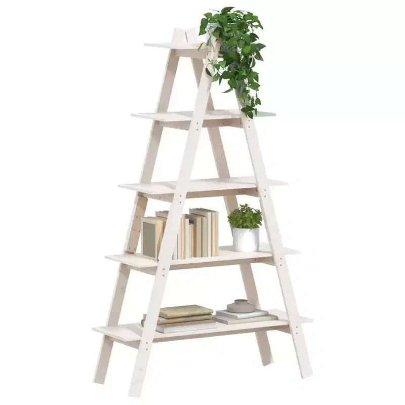 vidaXL Étagère à 5 Niveaux Autoportante Forme en A Bibliothèque en Bois de Pin Massif