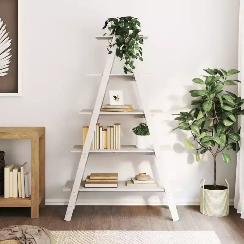 vidaXL Étagère à 5 Niveaux Autoportante Forme en A Bibliothèque en Bois de Pin Massif