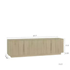 Meuble TV moderne JVNOXK de 172 cm avec éclairage LED 16 couleurs, compatible avec les téléviseurs de 55, 60 et 65 pouces, avec espace de rangement, finition bois