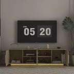 Meuble TV moderne JVNOXK de 172 cm avec éclairage LED 16 couleurs, compatible avec les téléviseurs de 55, 60 et 65 pouces, avec espace de rangement, finition bois