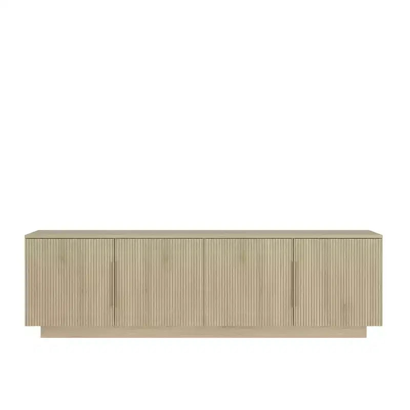 Meuble TV moderne JVNOXK de 172 cm avec éclairage LED 16 couleurs, compatible avec les téléviseurs de 55, 60 et 65 pouces, avec espace de rangement, finition bois