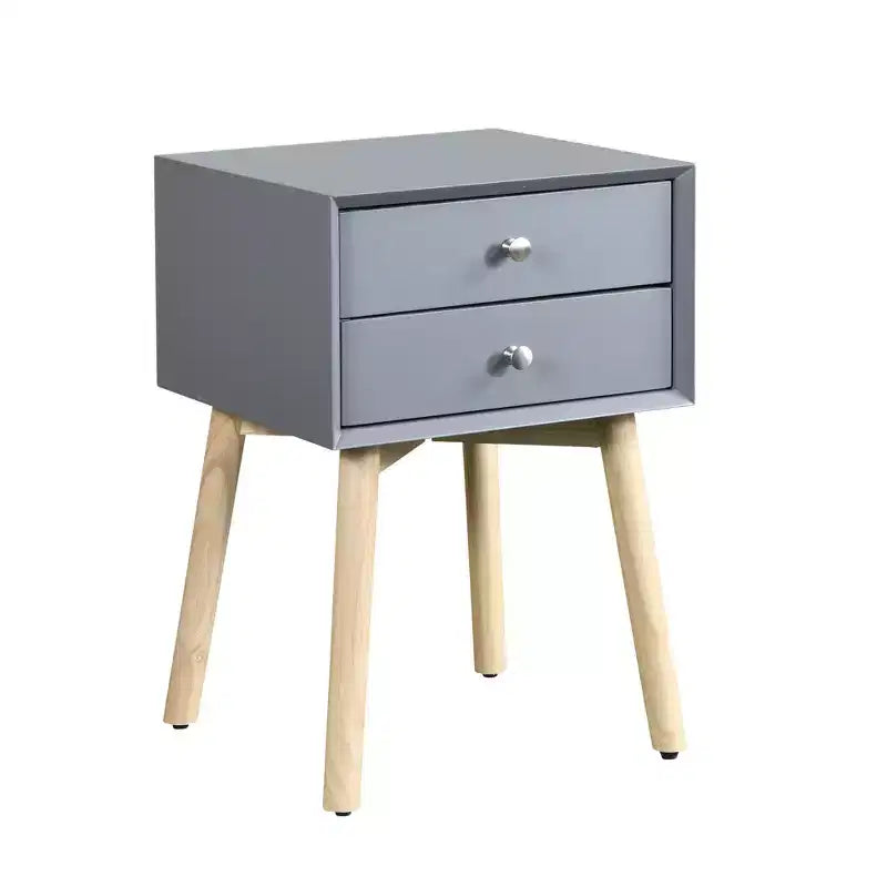 GDFStudio Elvion Table de chevet moderne à deux tiroirs