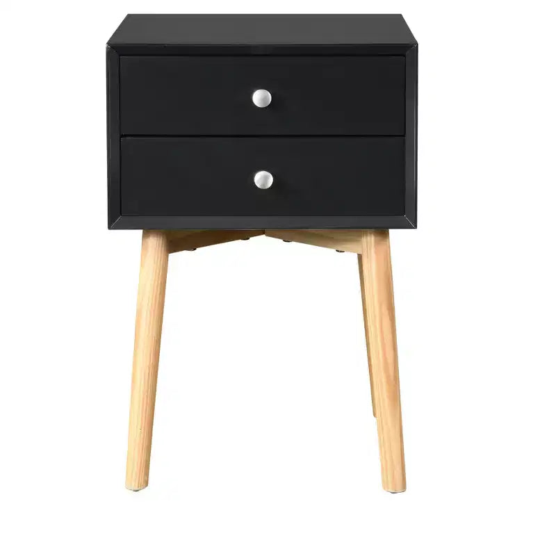 GDFStudio Elvion Table de chevet moderne à deux tiroirs