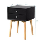 GDFStudio Elvion Table de chevet moderne à deux tiroirs