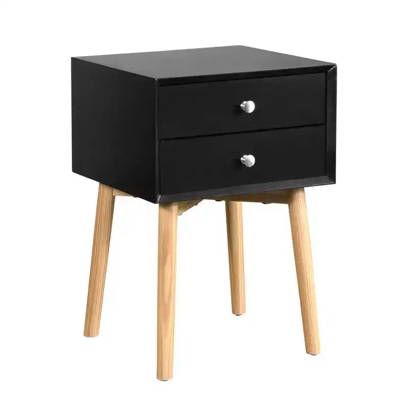 GDFStudio Elvion Table de chevet moderne à deux tiroirs