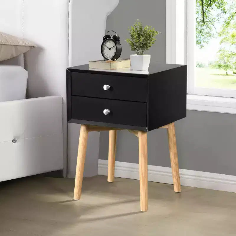 GDFStudio Elvion Modern Two-Drawer Nightstand