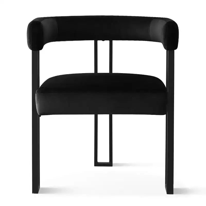 Ensemble table à manger extensible 47-83 pour 4 personnes, table noire et 4 chaises de salle à manger rembourrées en velours avec pieds en métal, style moderne - Panipeachy