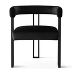 Ensemble table à manger extensible 47-83 pour 4 personnes, table noire et 4 chaises de salle à manger rembourrées en velours avec pieds en métal, style moderne - Panipeachy