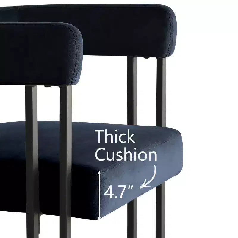 Ensemble table à manger extensible 47-83 pour 4 personnes, table noire et 4 chaises de salle à manger rembourrées en velours avec pieds en métal, style moderne - Panipeachy