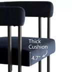 Ensemble table à manger extensible 47-83 pour 4 personnes, table noire et 4 chaises de salle à manger rembourrées en velours avec pieds en métal, style moderne - Panipeachy