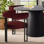 Ensemble table à manger extensible 47-83 pour 4 personnes, table noire et 4 chaises de salle à manger rembourrées en velours avec pieds en métal, style moderne - Panipeachy
