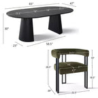 Ensemble table à manger extensible 47-83 pour 4 personnes, table noire et 4 chaises de salle à manger rembourrées en velours avec pieds en métal, style moderne - Panipeachy