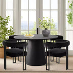 Ensemble table à manger extensible 47-83 pour 4 personnes, table noire et 4 chaises de salle à manger rembourrées en velours avec pieds en métal, style moderne - Panipeachy