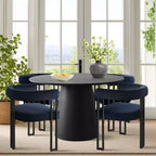 Ensemble table à manger extensible 47-83 pour 4 personnes, table noire et 4 chaises de salle à manger rembourrées en velours avec pieds en métal, style moderne - Panipeachy