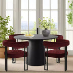 Ensemble table à manger extensible 47-83 pour 4 personnes, table noire et 4 chaises de salle à manger rembourrées en velours avec pieds en métal, style moderne - Panipeachy