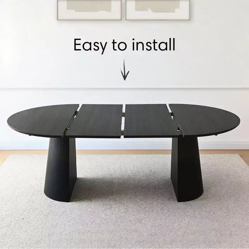 Ensemble table à manger extensible 47-83 pour 4 personnes, table noire et 4 chaises de salle à manger rembourrées en velours avec pieds en métal, style moderne - Panipeachy